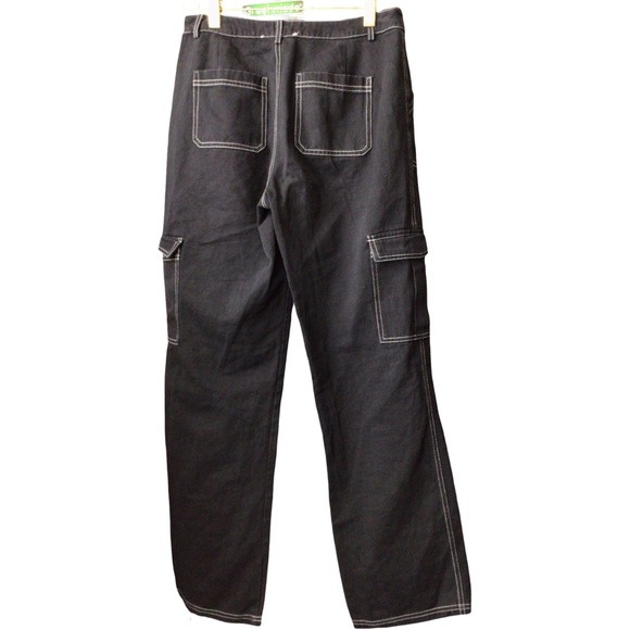 Full Tilt Black Wide Leg Cargo Pants for Woman - Picture 2 of 5